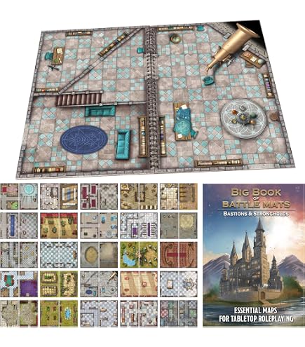 Loke BattleMats Big Book of Battle Mats Cells & Shrines Cardboard
